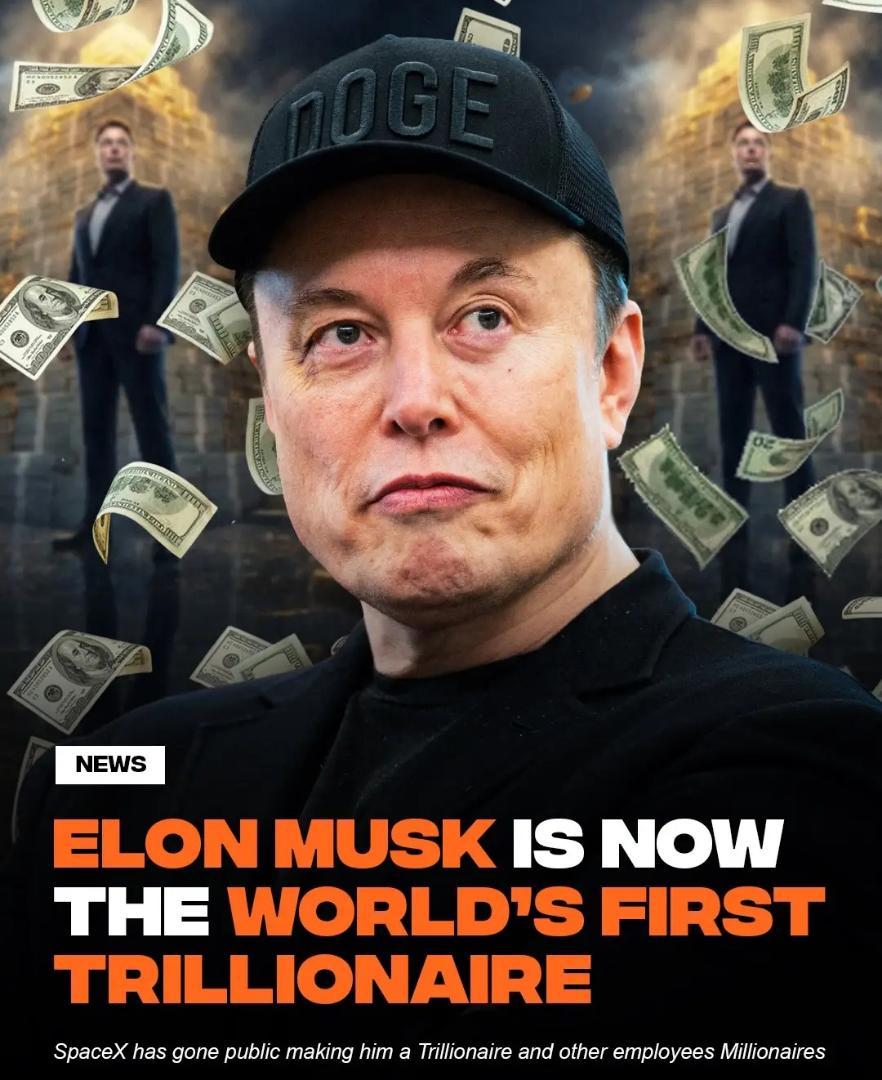 ELON MUSK BLASTS INTO HISTORY AS WORLD'S FIRST TRILLIONAIRE!